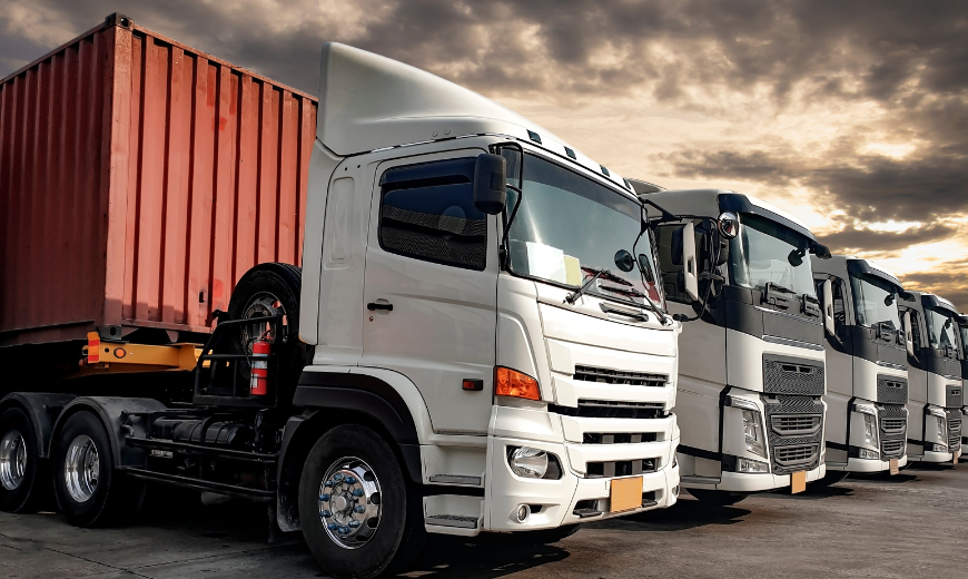 photo of fleet of semi trucks ready to provide land transport solutions